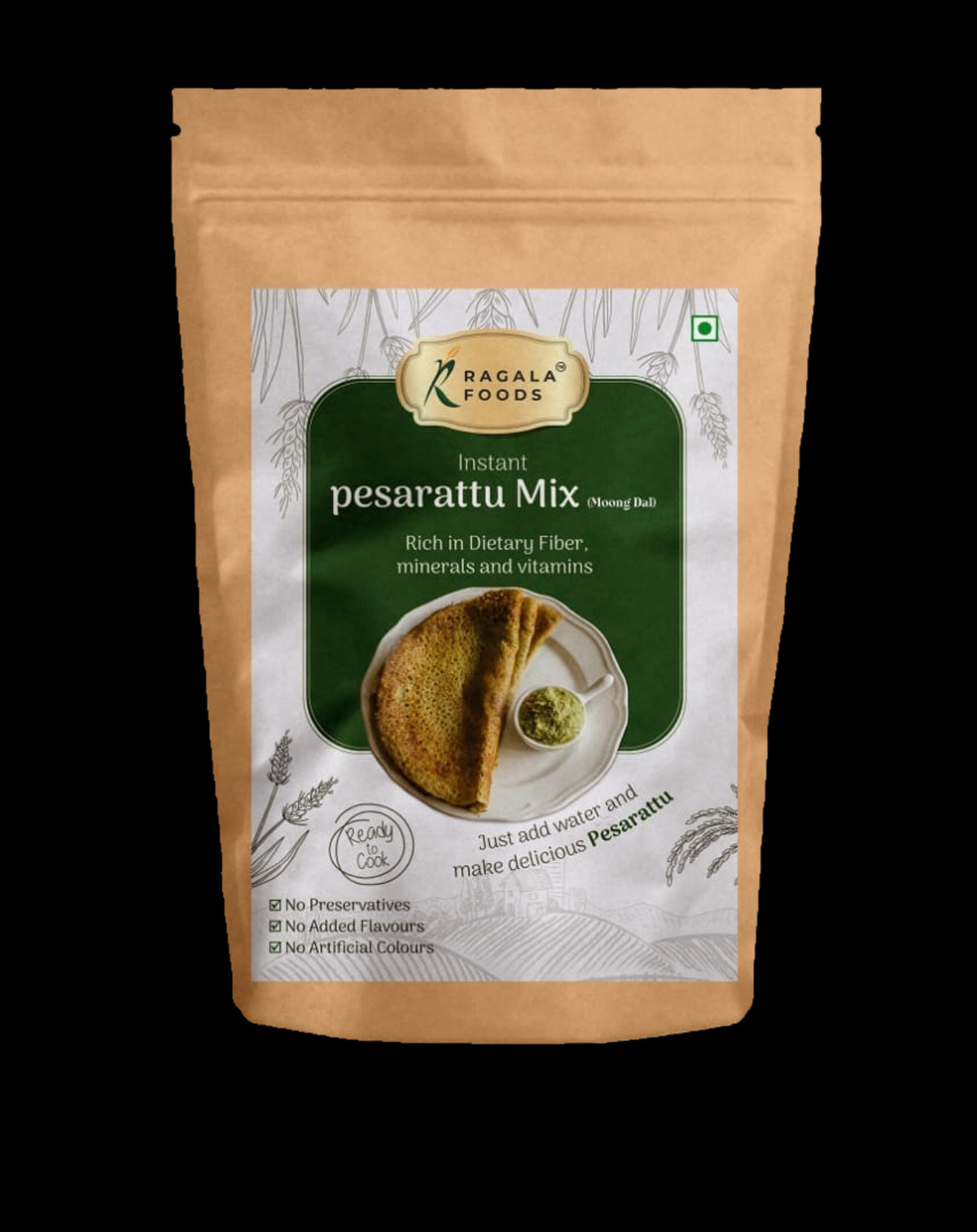 Pesarattu (Moong Dosa) Mix by Ragala Foods - Nutritious Millet-Based Breakfast Mix